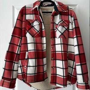 Plaid Fleece Shacket - Sage Collective, size L
